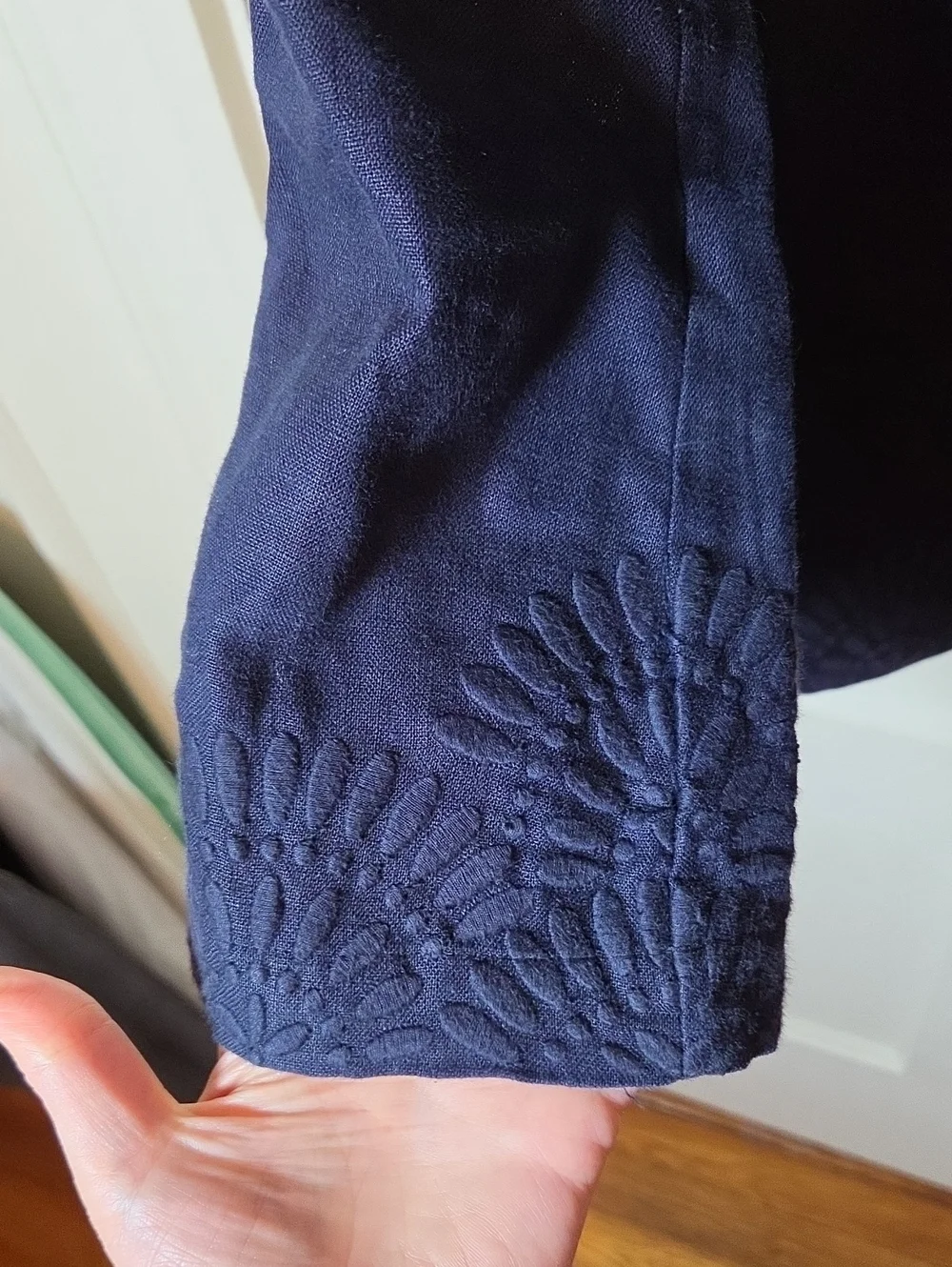 Tory Burch Linen Tory Tunic In Tonal Navy Size 6